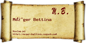 Móger Bettina névjegykártya